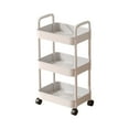 thumbnail image 1 of Nsxcdh 3-Tier Rolling Storage Cart,Plastic Multi-Purpose Organizer with Wheels for Kitchen Bathroom Living Room Office,Easy Assembly,White, 1 of 3