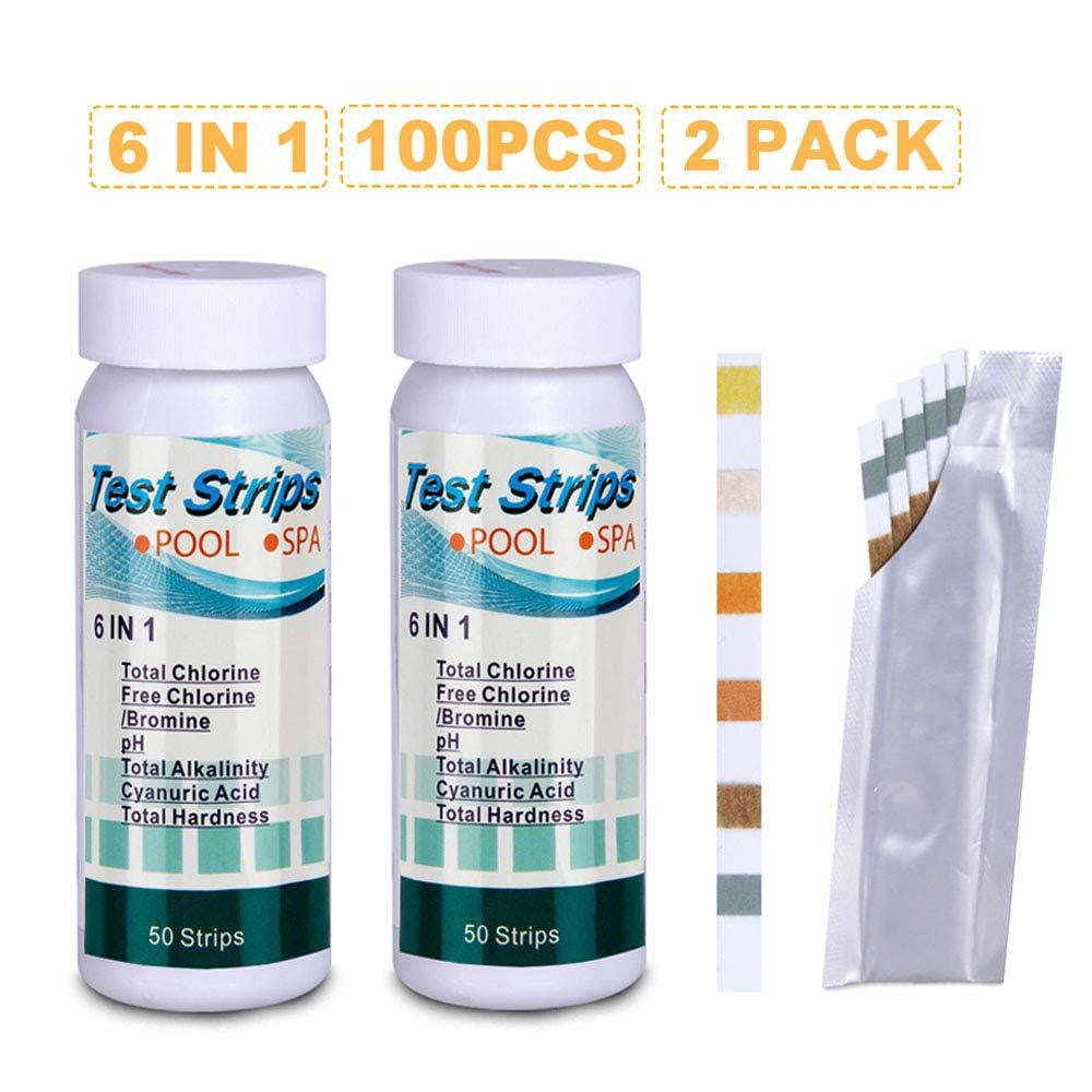 Nsxcdh 6 in 1 Pool Test Strips 100 Count Fast Accurate Read Ph ...