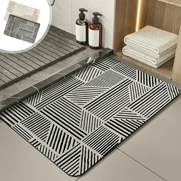 Nsxcdh Bathroom Floor Mat,Super Absorbent Bath Rug,Non-Slip Rubber Backing,Washable Shower Room Mat,Soft Drying Mat for Bathroom Entry Seasonal