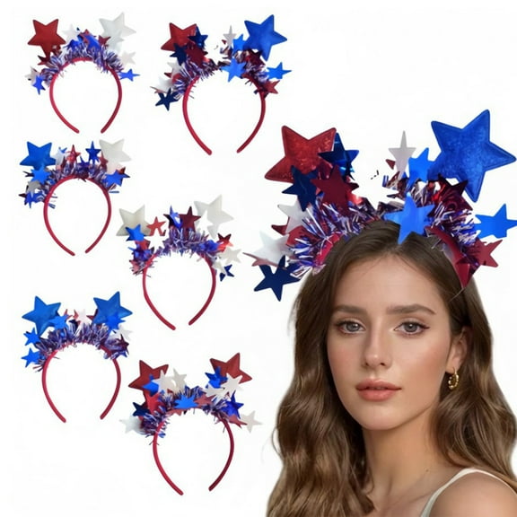 Nsxcdh up to 60% off Gifts Independence Day Headwear, Red White and Blue Star Headband, Flag Theme Festival Accessory, Patriotic Hairband for 4th of July Party or Parade Outfit Stylish Finds for Less