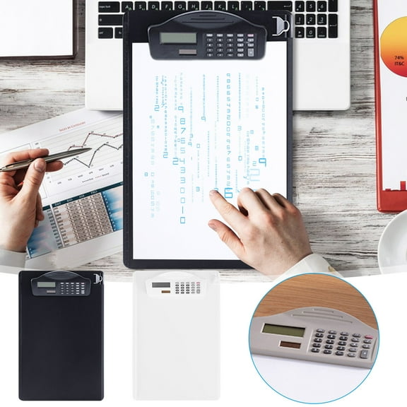 Nsxcdh A4 Clipboard with Calculator,Multifunction Document Storage,Built in Ruler Pen Clip,13-78 X 9-06 X 1-34 in for Office School,Stationery