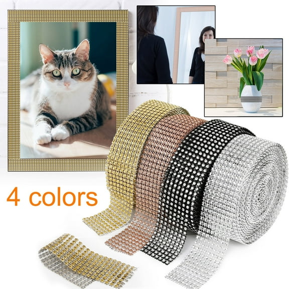 Nsxcdh Acrylic Rhinestone Ribbon Roll 1.6x360in 10yds Craft Bling Wrap Wedding Cake Table Vase Candle Birthday Baby Shower Decoration Home Christmas Gifts for Grandkids and Women