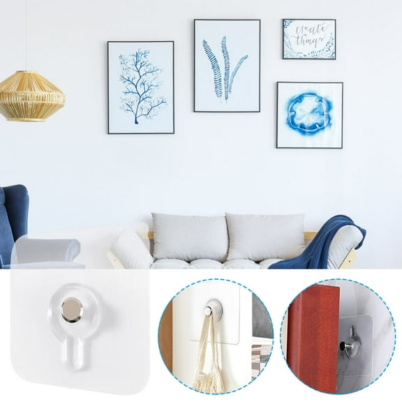 Nsxcdh Adhesive Nail Picture Hanging Hook No Drilling Self Adhesive Heavy Duty 2.4x2.4in Stainless Steel Oil Proof Flexible Wall Mount Home Organizer