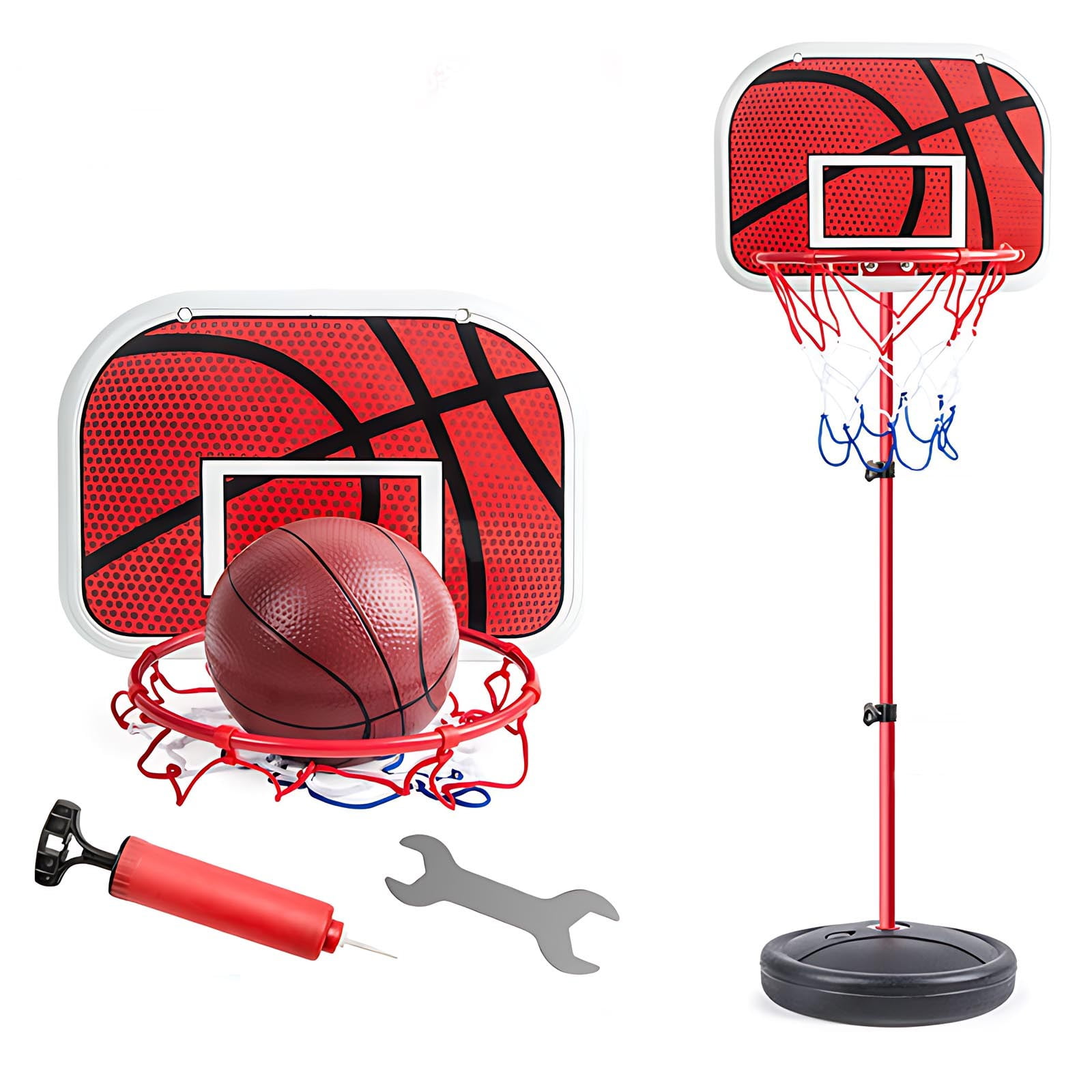 Nsxcdh Adjustable Basketball Stand Kids Height 24.8-66.9in Abs Iron Portable Hoop Set Training Toy for Grils and Boys Indoor Outdoor Sports Game Home Indoor Sports for women man Gift