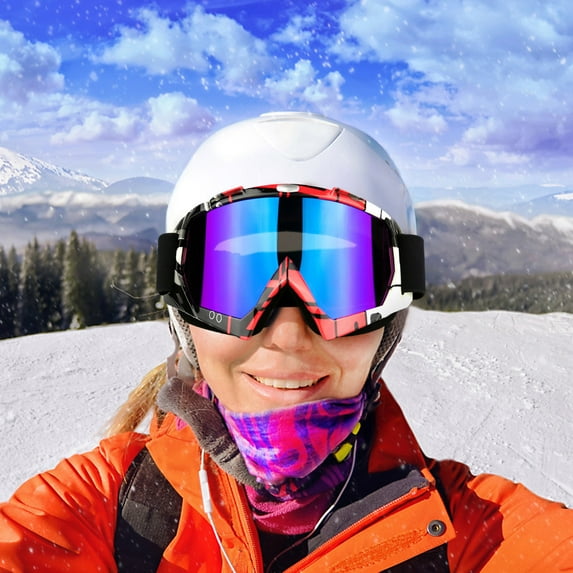 Nsxcdh Adult Ski Goggles Windproof Pc Lens 7.87x3.94in,Elastic Headband Ventilated Space,Anti Splash Scratch Resistant,For Bike Ski Snow Outdoor Gear