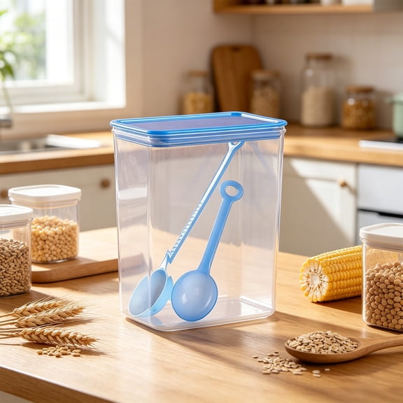 Nsxcdh Airtight Plastic Food Storage Container Clear Leak Proof Sealed Box Reusable Stackable Kitchen Organizer for Pantry Cereal Snack Dry Food Storage Container Bin