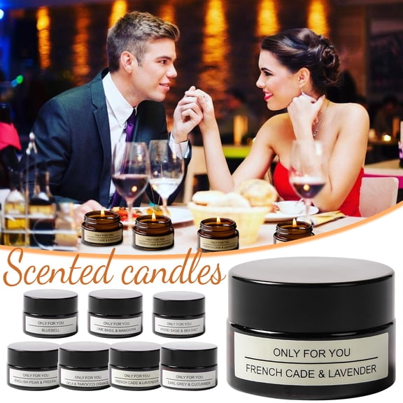 Nsxcdh Aromatherapy Glass Candle Soy Wax 2.3x2.3x2.3in Test Fragrance Multiple Scents Home Decor Gift