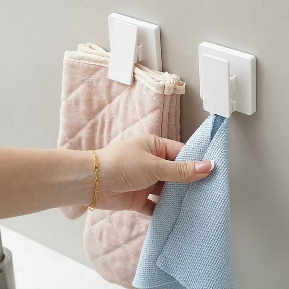 Nsxcdh Bathroom Wall Clip Storage Hook for Face Towel Toothpaste Organizer No Drill Space Saving Plastic Easy Install for Household Toiletries