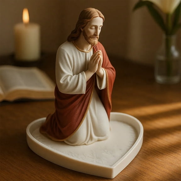 Nsxcdh Bead Stand Catholic Religious Ornament Wood Carved 7.09x2.95in Humanized Storage Stable Base Exquisite Devotional Desktop Display Organizer Home