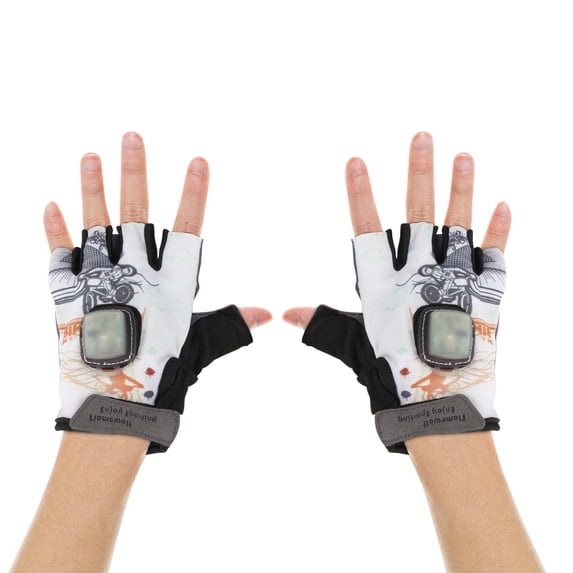 Nsxcdh Bike Gloves LED Turn Signal Half Finger,Conductive Pads Adjustable Wrist Lycra,Safer Night Cycling Enhanced Grip For Road And City,bike gloves Gifts for Women and Men