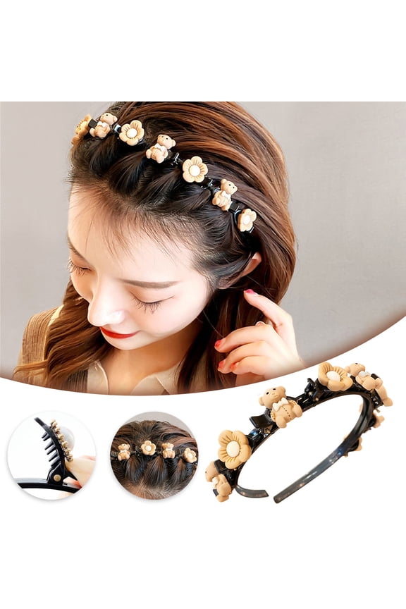 Braideds Hair Clips Novel Hair Hoop Magical Headbands 5.51in Easy Styling Feminine Side Face Women Dance Wedding School Accessories Christmas Gifts for Grandkids and Women