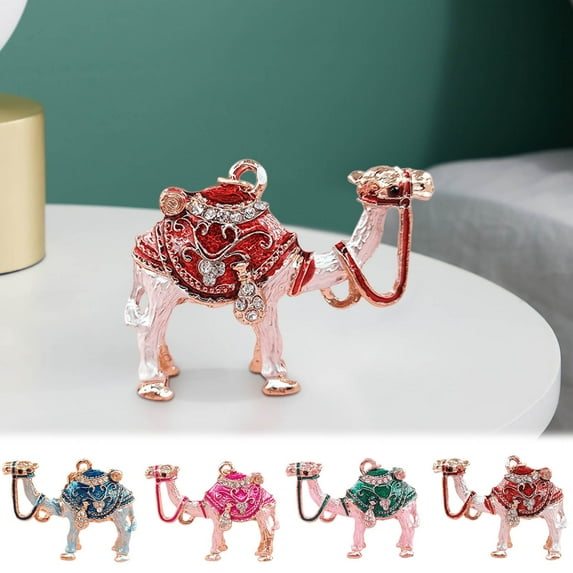 Nsxcdh Camels Keychain Ornament Inlay Craft Copper Unique Design Dazzling Bag Charm Durable Valentine Gift Practical Decorative Christmas Gifts for Grandkids and Women