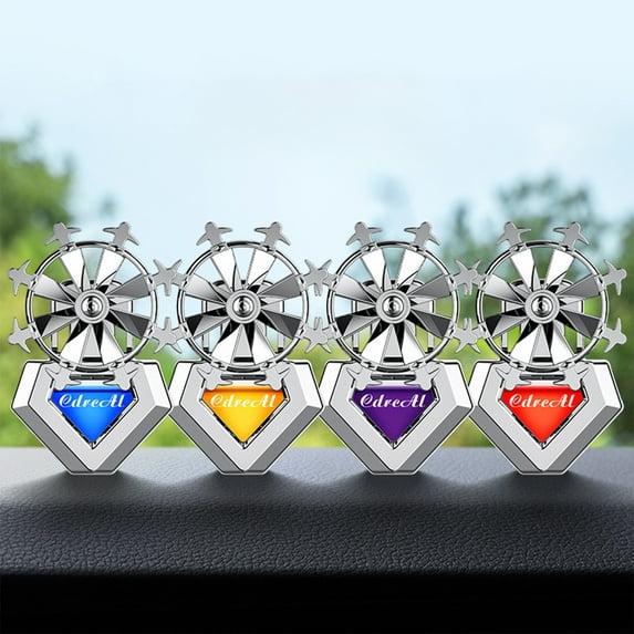 Nsxcdh Car Aroma Diffuser Fan Glass Red Orange Blue Purple 1.8x1.4in Rotating Perfume Vent Deodorizer Small Car Decor