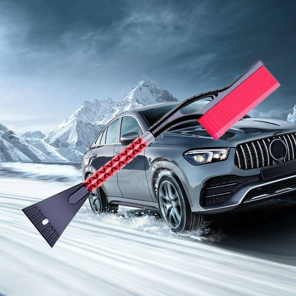 Nsxcdh Car Snow Shovel Ice Scraper Snow Brush,Red or Blue,26X9.4X4.5 In,Telescoping Foam Grip Heavy Duty for Windshield Roof Quick Snow Removal Winter Driving,Automotive Accessories