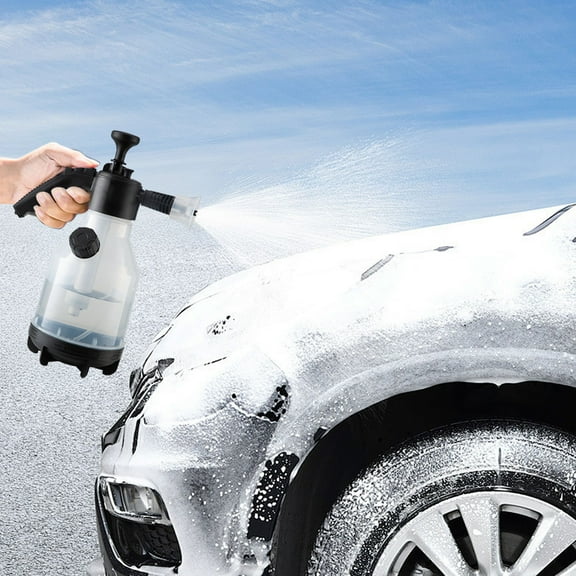 Nsxcdh Car Wash Foam Sprayer Manual Pressure 13.78x5.51x5.51in,Side Refill Port,Measuring Cup Continuous Spray,Wind Shielded Nozzle and 360 Degree Rotating Tip,Generates Dense Foam Home