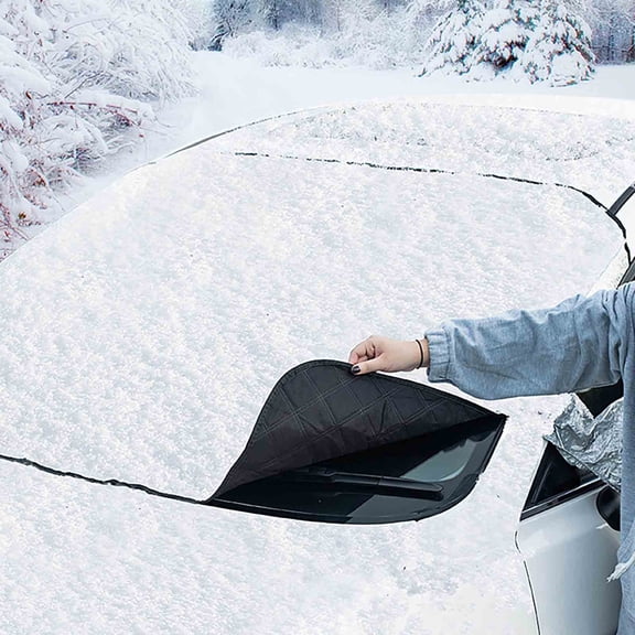 Nsxcdh Car Windshield Snow Cover Frost Shield Windproof Magnetic,Universal Fit for Cars,Thick Multi Layer Build No Freeze at -58f,Reflective Edge for Night Safety,Quick on off Winter