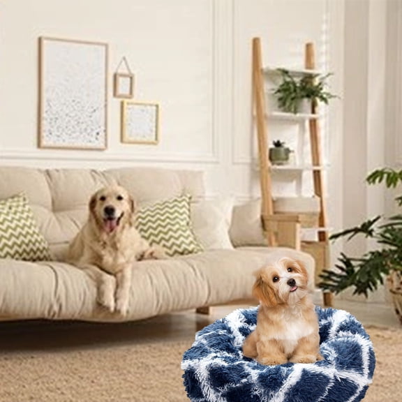 Nsxcdh Cat Dog Plush Winter Bed,Textured Flock,40x40x6.7 In,Removable Washable,Non Slip,Medium Large Pet,Easy Clean