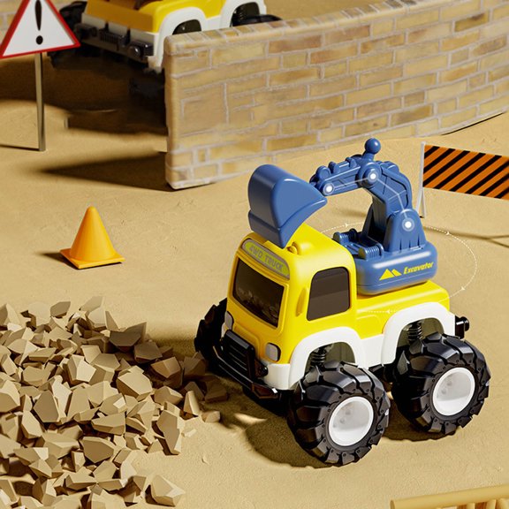 Nsxcdh Children's Educational Construction Vehicle,Manual Performance Toy,Inertial Mini Car for Boys Learning and Play