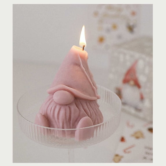 Nsxcdh Christmas Gnome Scented Candle Soy Wax 2.44x3.54in Tea Light Long Burn Sunflower Aroma Festive Winter Party Gift Home