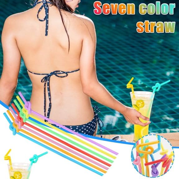 Nsxcdh Color Disposable Plastic Straws Bent DIY Flexible Pp 100PCS Food Grade Tasteless Safe Unique Stripe Design for Milk Tea Smoothie Restaurant Partys Decorations Christmas Gift for the Girlfriend