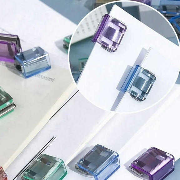 Nsxcdh Colorful Mini Folder,Metal Material,Green Yellow Blue,Small Size,Push Pull Function,Traceless,Multipurpose,60 Sheets Capacity,Office School Organizer