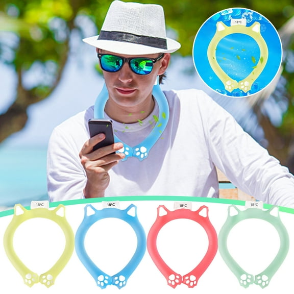 Nsxcdh Cool Exercise Neck Ring Pillow Mat 200ml Tpu Fabric Fast Freeze Dry Cool Headache Relief Hot Flashes Battery Free Ice Pack Summer Sleeping Home Home Indoor Sports for women man Gift