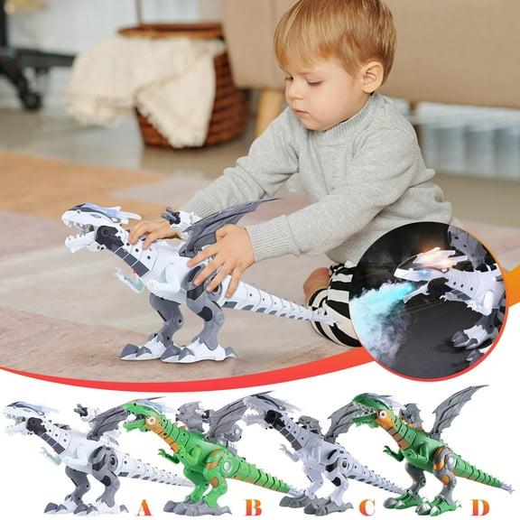 Nsxcdh Creative Art Toys for Preschoolers Children's Dinosaur Light Concert Walk Will Be Called Mechanical Dinosaur Model Toy With Spray Effect Dont Miss Out