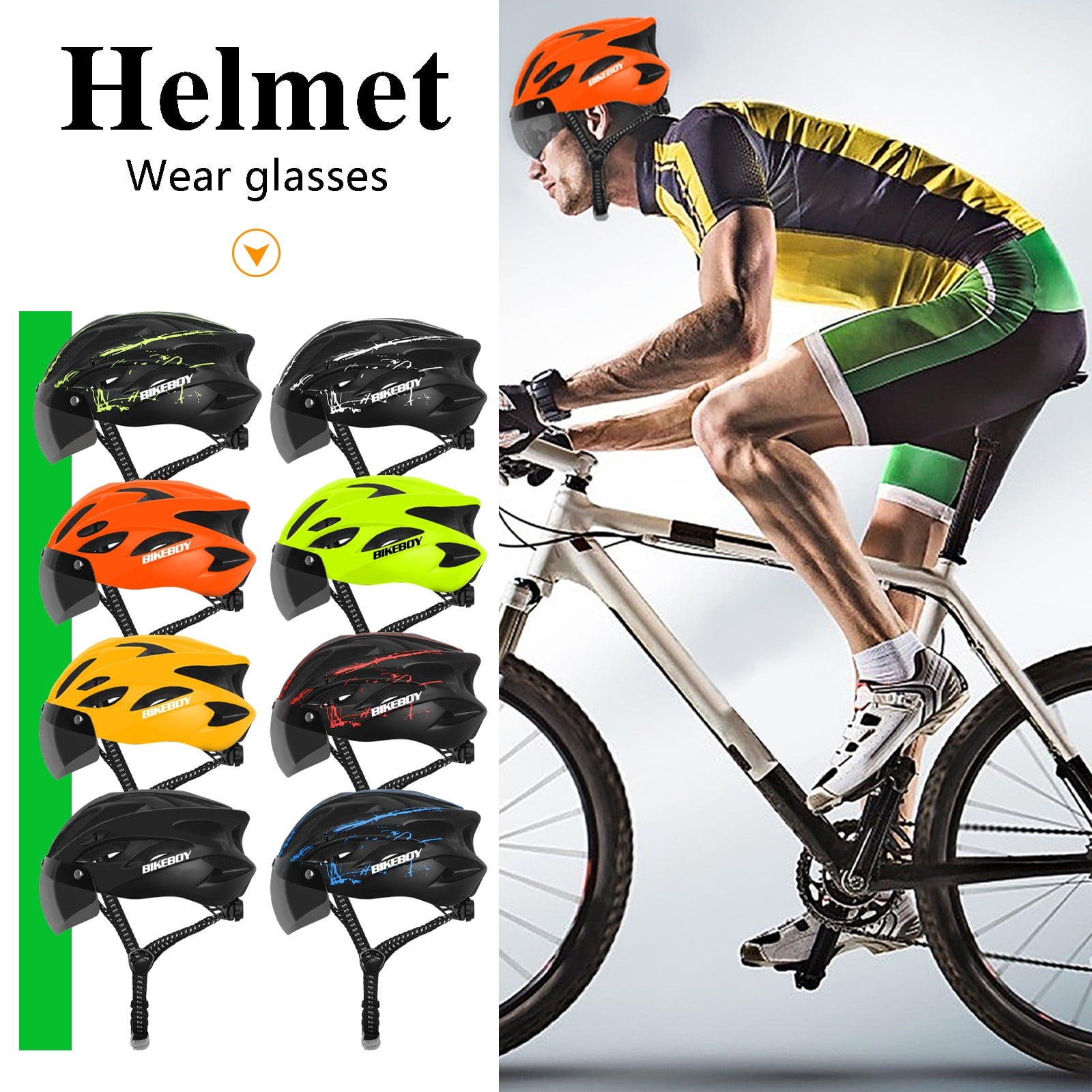 Nsxcdh Cycling Helmet with Magnetic Goggles Pc Shell Shock Absorb Wide Vision 54-61cm Fit,Removable Liner,Adjust Dial,Sports Gear