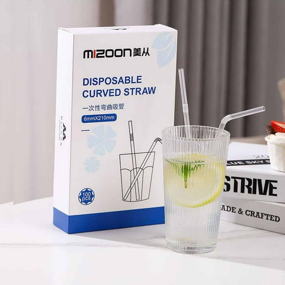 Nsxcdh Disposable Plastic Straw Set,100pc Boxed,Individually Wrapped,8.2in,Thick Tube,Bendable,Milk Tea Drink,Partys Decorations Tableware Home Christmas Gift for the Girlfriend Clearance Outlet