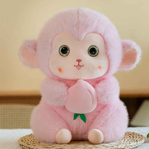 Nsxcdh Educational Toys for Kids 8.7 Inches Simulation Hand Carry Peach Monkey Doll Pendant Plush Toy for Boys and Girls Holiday Birthday Gift To Children Soothing Sleep Doll Big