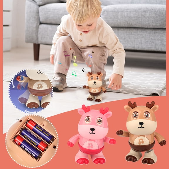 Nsxcdh Educational Toys for Kids Colorful Dance Mini Robot Music Dance Robot Children's Toys Deer Music Toys Must-Have Item