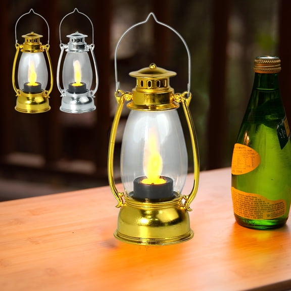 Nsxcdh Electronic Candle Light Mini Ambient Night Light Christmas Oil Lamp Design Battery-Operated Flickering Candle Holiday Table or Window Decoration Gift