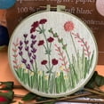 thumbnail image 1 of Nsxcdh Embroidery Flower Kit Hand DIY Material Cotton Thread Canvas 12x12in Easy Start Stress Relief Unique Gift for Living Room Bedroom Decor Home Office Decor, 1 of 3