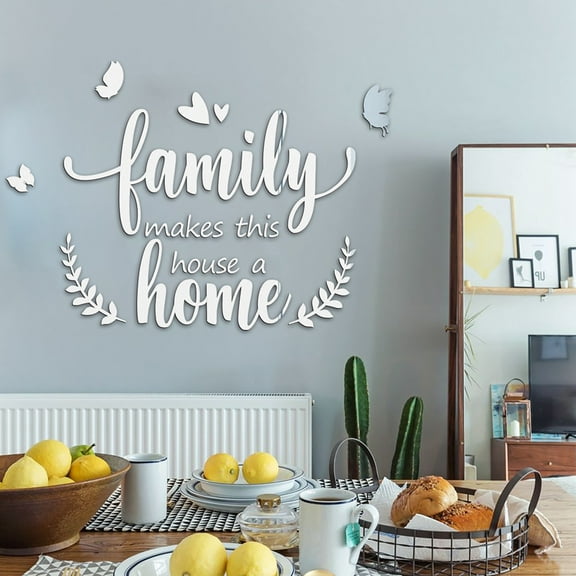 Nsxcdh Family Home Combination Mirror Wall Sticker, Plastic, 9.45x8.66x0.59in, Self Adhesive, Decorative Reflective, Removable Decal, Living Room Bedroom Decor Party Cute Decoration Favors for Kids