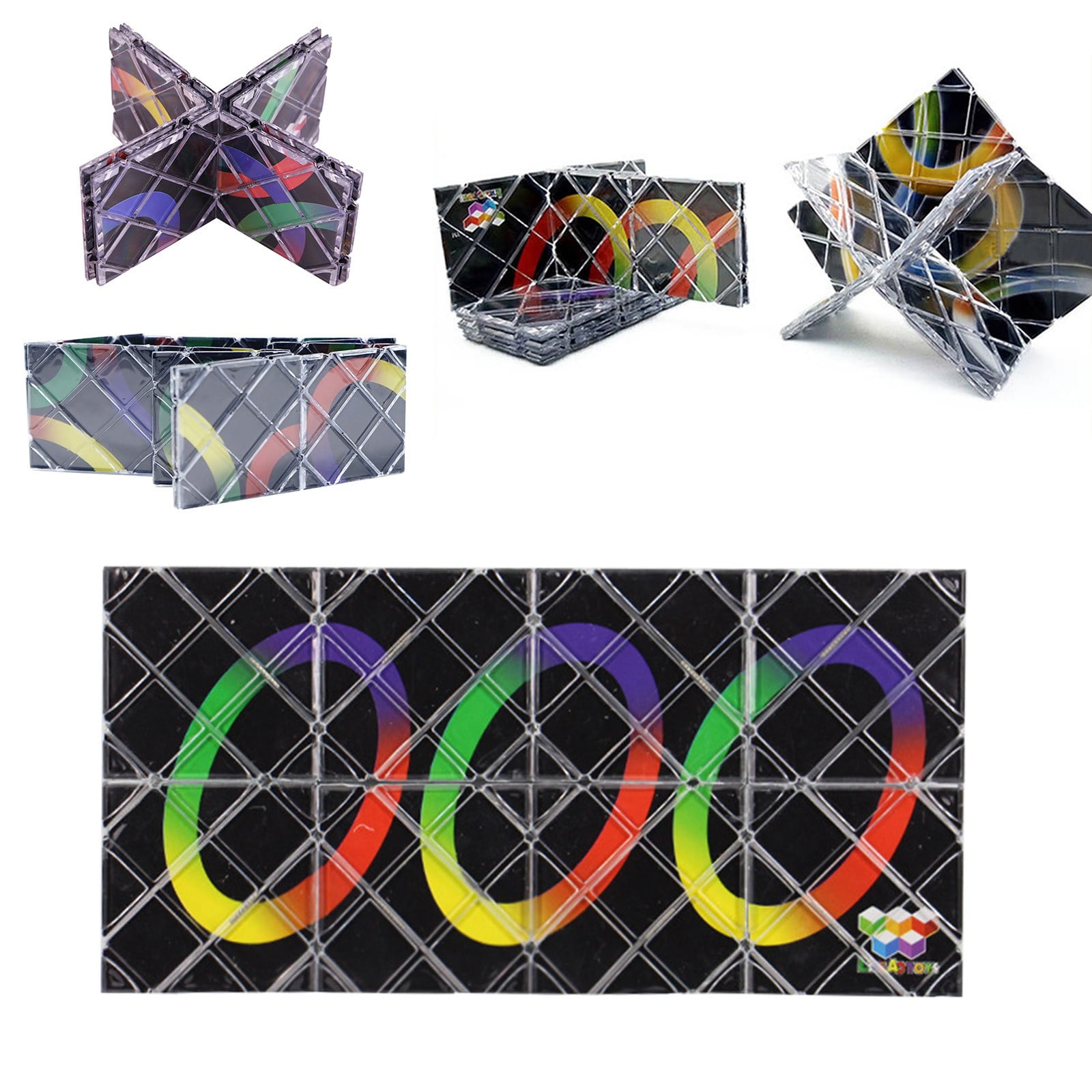 Nsxcdh Fidget Toys for Stress Relief,8-Panel 3-Ring Folding Puzzle Cube ...