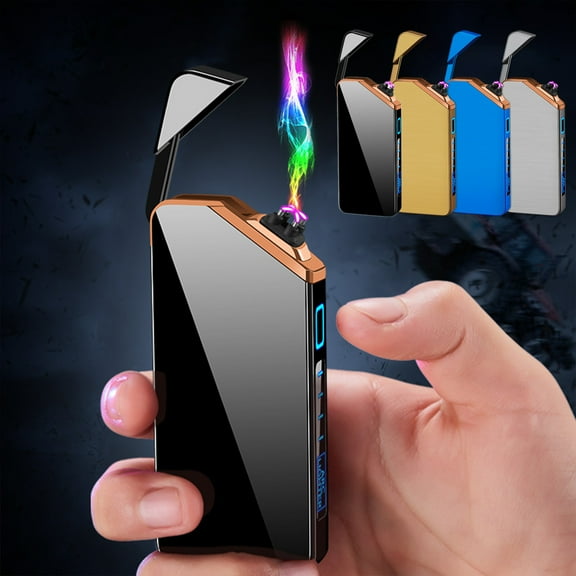 Nsxcdh Fingerprint Induction USB Lighter Rechargeable Flameless Windproof Ultra Thin,LED Power Indicator,Touch to Ignite Safe No Fuel,Edc for Candles Kitchen Travel Camping,Gifts for Women and Men