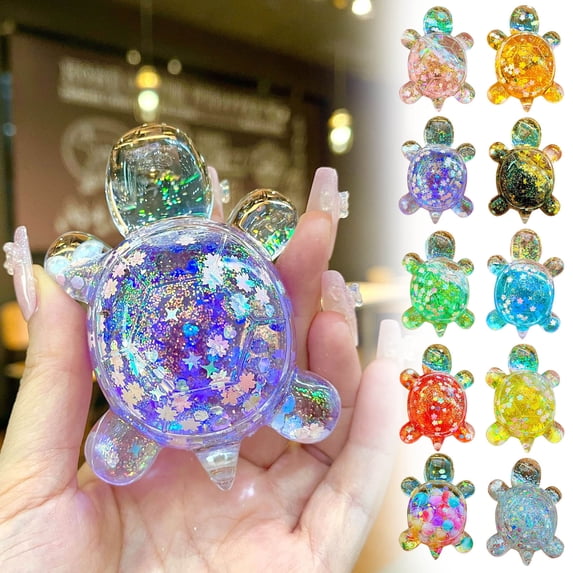 Nsxcdh Flashing Turtle Ornament Large Exploding Flash Turtle Quicksand Large Dazzles Color Burst Flash Turtle Ornaments Creatives Jewelry Table Setting 20ml