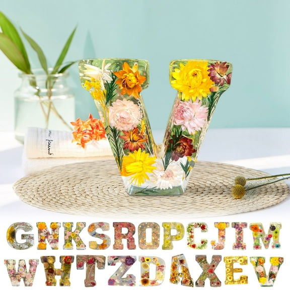 Nsxcdh Flower Night Light Letter Resin 7 in Unique Design Handcrafted Floral Alphabet Soft LED Easy Use Bedroom Nursery Gift Romantic Home Decoration Lighting Home Office Decor