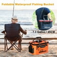thumbnail image 1 of Nsxcdh Foldable Live Fish Bucket,EVA 45 Cm 28 L,Mesh Lid Side Pocket,Handles for Transport Storage,Camping Fishing Gear, 1 of 9