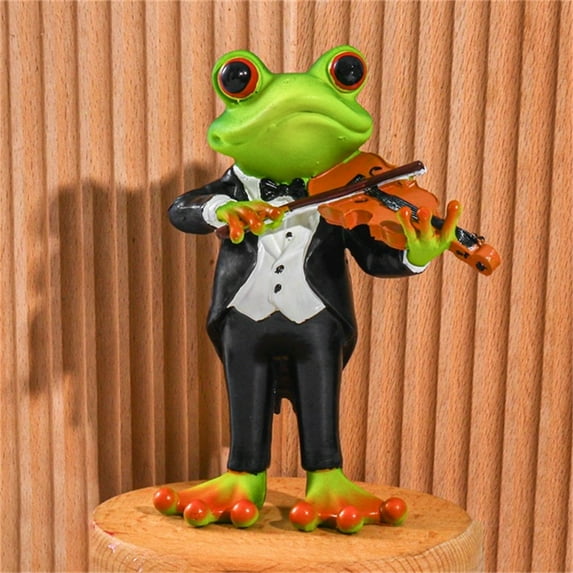Nsxcdh Garden Animal Hanging Ornaments Musical Frog and Turtle Figurines Resin Planter Decor Cute Animal Statues for Plants Playful Wind Decoration for Outdoor Spaces
