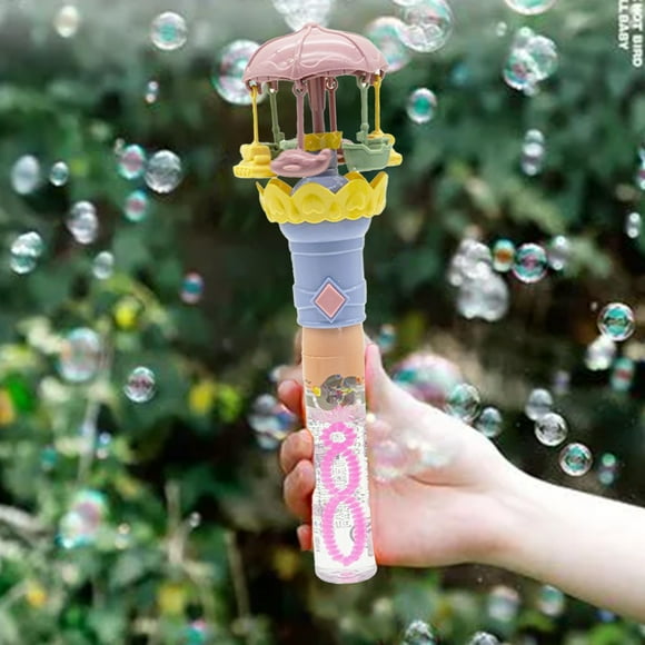 Nsxcdh Hand Crank Carousel Bubble Maker,Wand Lights Rotating Stable Foam 9.4x2.5x2.16 In,Outdoor Park Party Interactive,For Girls and Boys Kids Toys