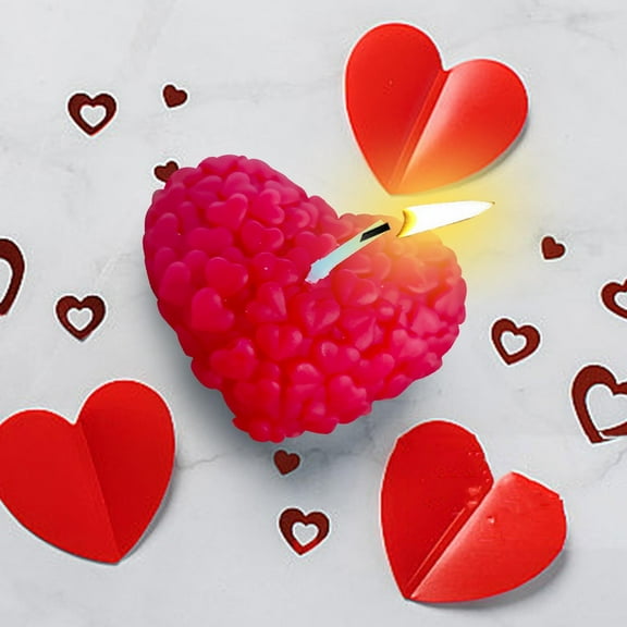 Nsxcdh Heart Candle Rose Shape Soy Wax 2.4x2.1x2.1in Long Burn Soothing Aroma Elegant Decor Thoughtful Gift Home