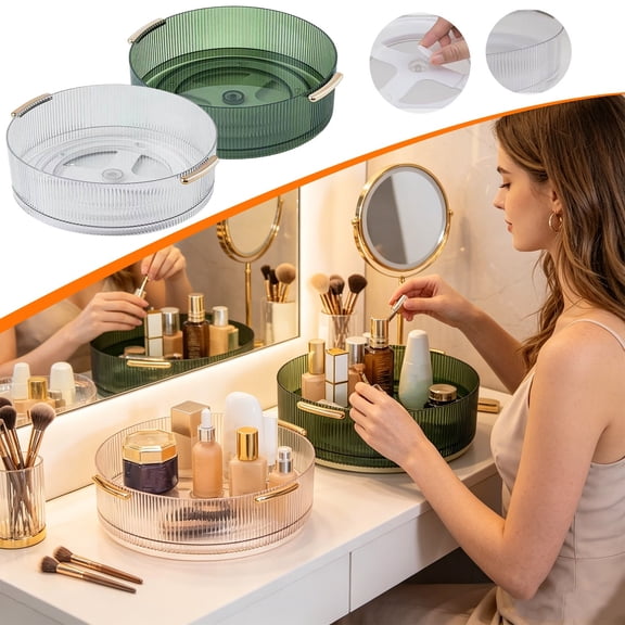 Nsxcdh Home Desktop Rotating Storage Shelf Organizer Multi Layer Tabletop Turntable Display Rack Kitchen Bathroom Cosmetic Holder Space Saving Spinner