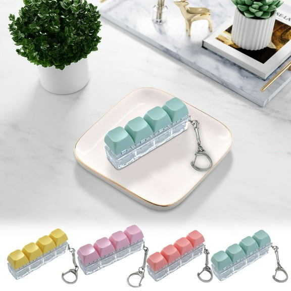 Nsxcdh Interactive Toys for Toddlers 4 - In - 1 Keyboard - Themed Fidget Toy Keychain - Pressable Button Stress Reliever 4 Colors Stress - Reducing Small Gift
