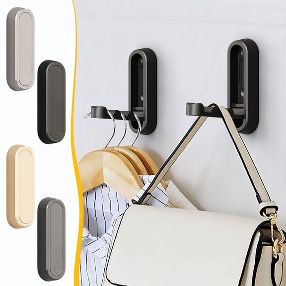 Nsxcdh Invisible Folding Clothes Hook Alloy Wall Mount 1pc 90 Degree Rotating Space Optimization Multi Functional Perforated No Drill Bathroom Kitchen Entry Hallway Home Office Decor