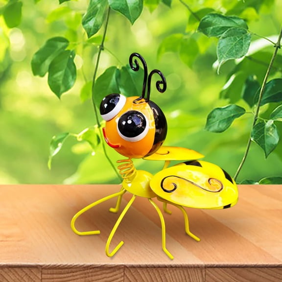 Nsxcdh Iron Metal Bee Wall Decoration Large 10x6in Rust Resistant Three Dimensional Stable Base Indoor Outdoor Lightweight Durable Garden Ornament Christmas Gifts for Grandkids