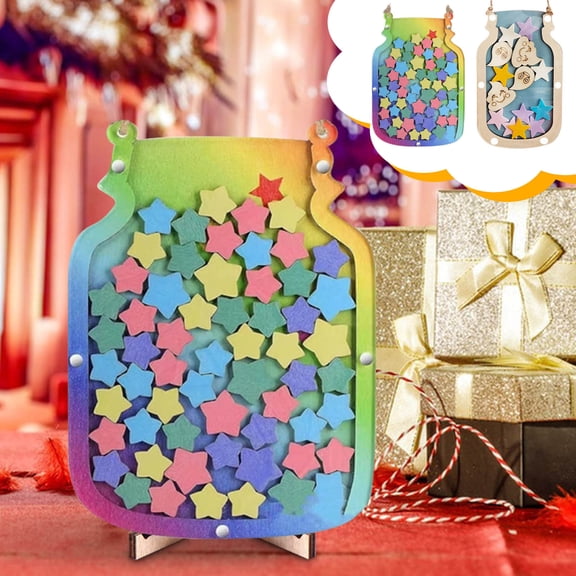 Nsxcdh Kids Prize Jar Star Token Storage Plastic 3.94x2.36in Motivational Habit Tracker Reward Syfor Girls and Boys Desk Home