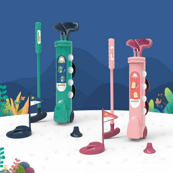 Nsxcdh Kids Toys Child's Golf Set Portable Pull Like Suitcase Includes 3 Clubs 4 Balls Outdoor Play Develops Coordination Durables Materials for Parks Backyard Travel Must-Have Item