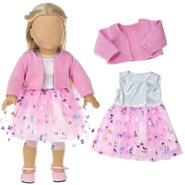 Nsxcdh Kids Toys Doll Clothes for 12-18 Inch Toy Doll Outfits Red Coat Yarn Dress Socks Headband for 30-45cm Girl’s Doll Doll Clothes Accessories Back in Stock