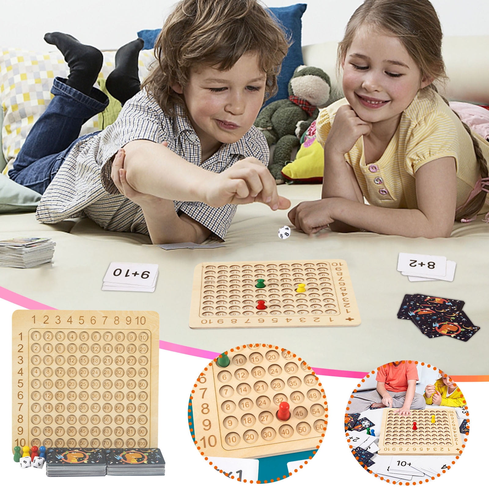 Nsxcdh Kids Toys Wooden Multiplication and Addition Board Game for ...